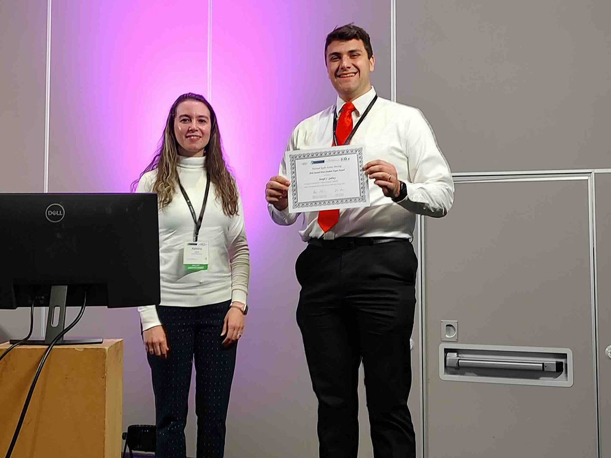 Joseph Gedney of The Ohio State University receives second place in the 2026 NRSM Student Paper Competition.
